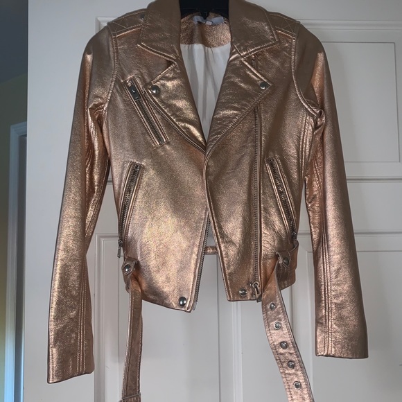 IRO ROSE GOLD LEATHER JACKET - Picture 2 of 6